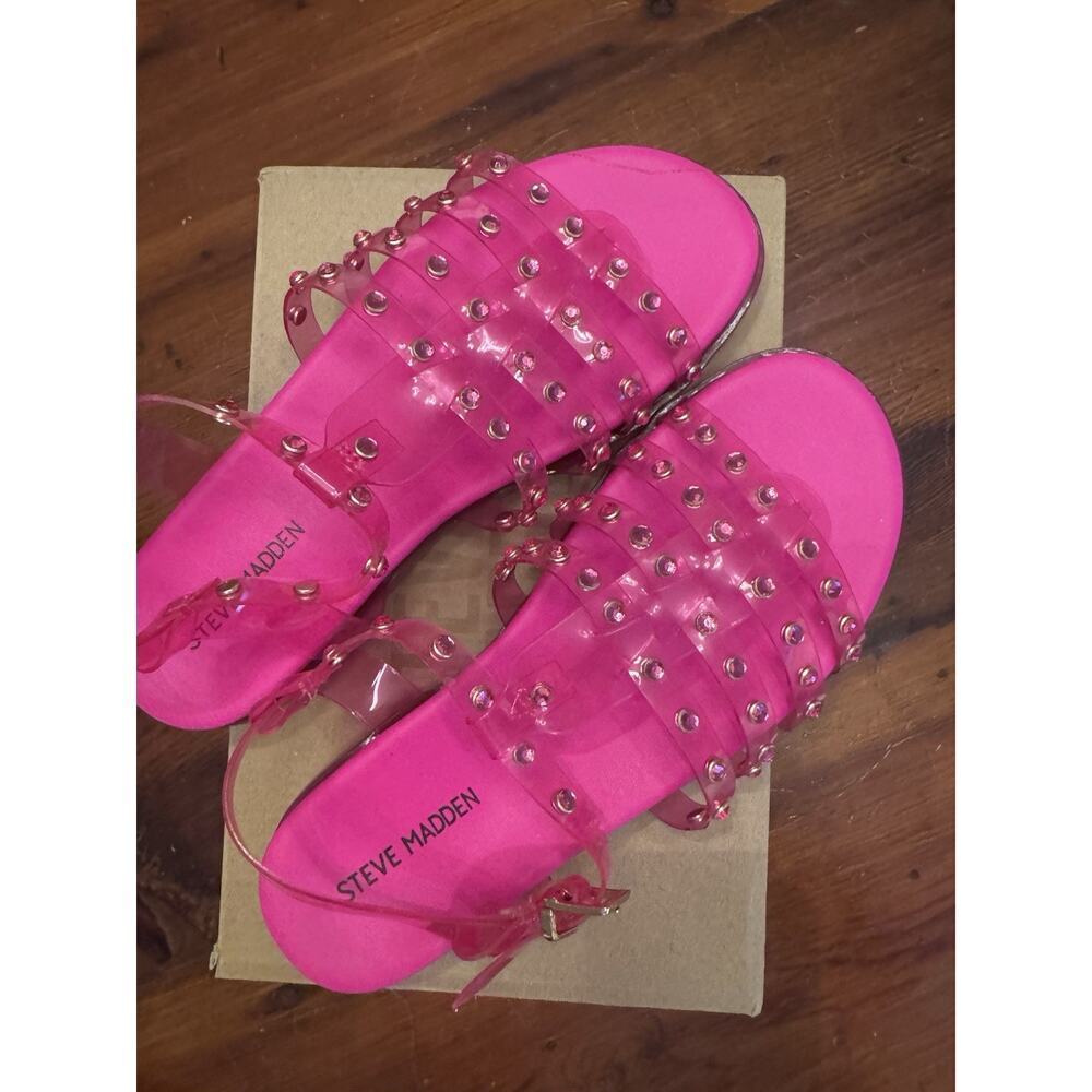Steve Madden Girls Joceline Hot Pink Strappy Sandals Shoes Sz 3 NIB NEW
